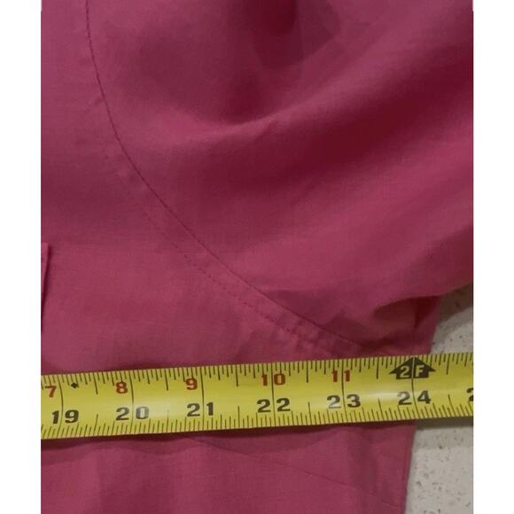 LL Bean 100% Linen XL Button up Shirt Roll Tab Pink Pockets Minimalist City Chic - Picture 4 of 8